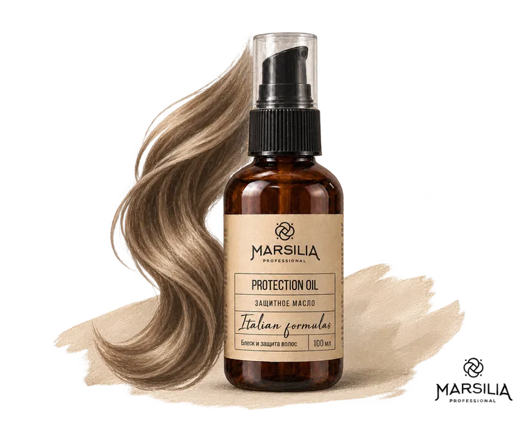 Marsilia Professional PROTECTION OIL — защитное масло для ухода за волосами по длине