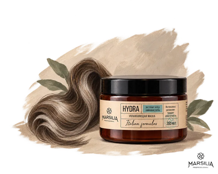 Marsilia Professional HYDRA — увлажняющая маска для косметического ухода за волосами