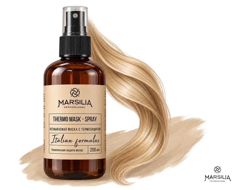 Несмываемая маска с термозащитой THERMO MASK-SPRAY Marsilia Professional
