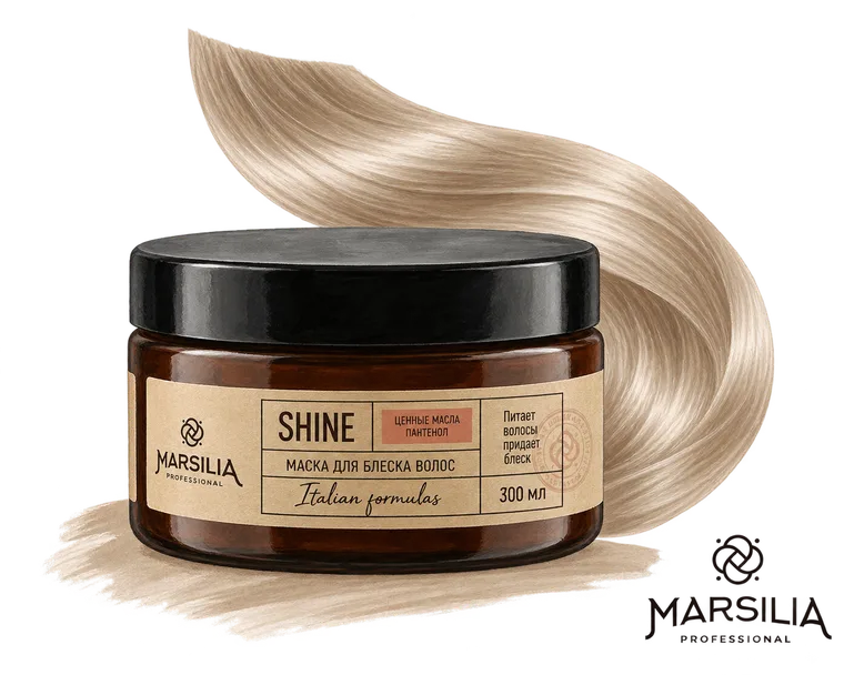 Маска Marsilia SHINE с аргановым маслом и маслом макадамии